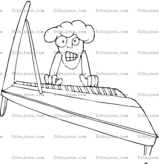 Dibujo para colorear Colorear Pianista