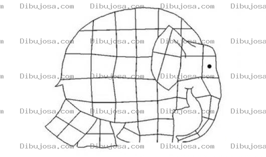 Dibujo para colorear Colorear Elefante De Cuadritos