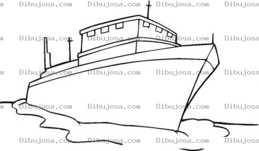 Dibujo para colorear Colorear Barco Mercantil