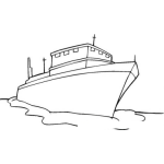 Dibujo para colorear Colorear Barco Mercantil
