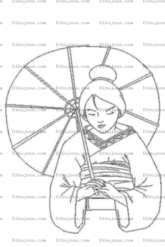 Dibujo para colorear Colorear Geisha