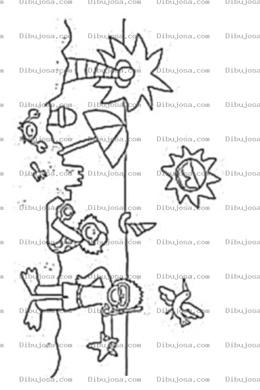 Dibujo para colorear Colorear Ninos En La Playa