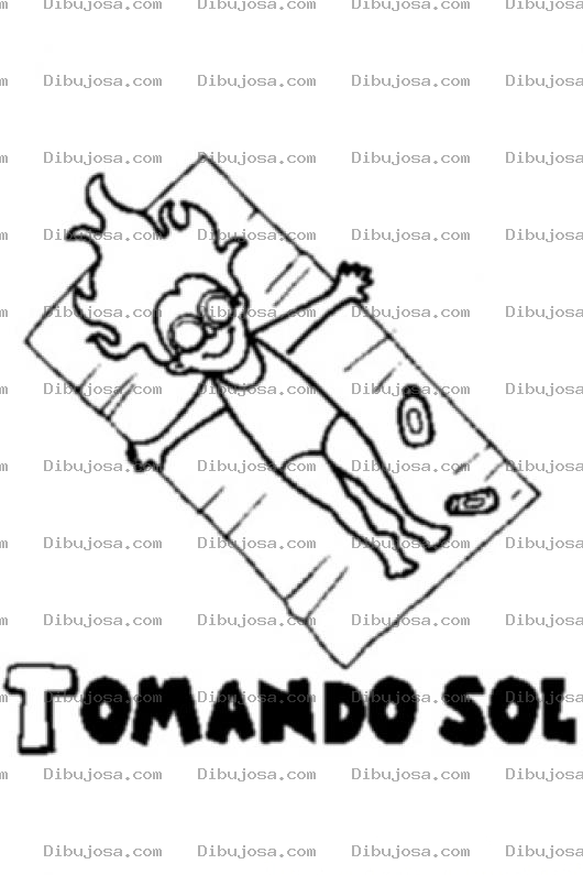 Dibujo para colorear Colorear Chica Bronceandoce Tomando Sol