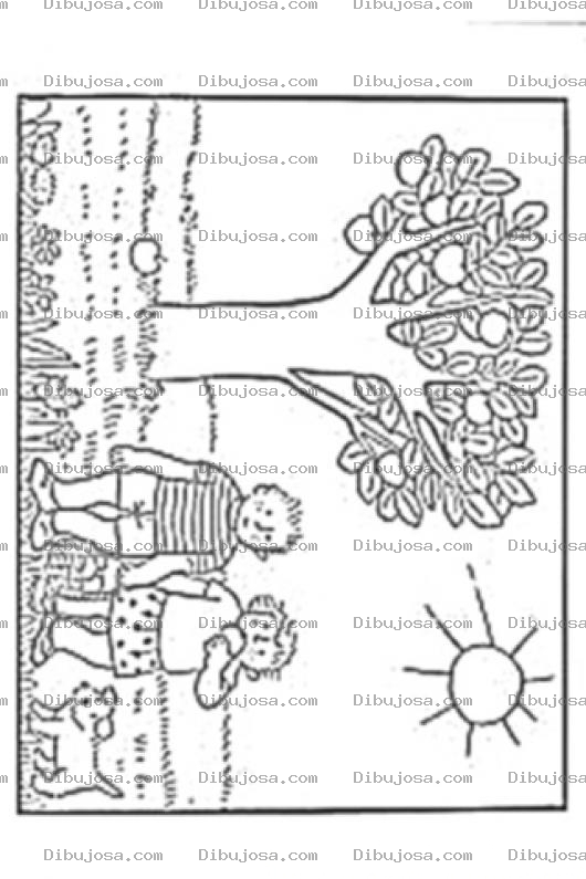 Dibujo para colorear Dibujo De Una Pareja En El Campo Para Colorear