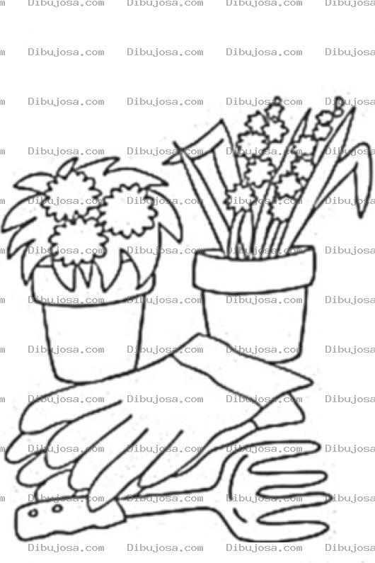Dibujo para colorear Colorear Utensilios De Jardinero