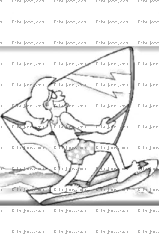 Dibujo para colorear Colorear Velero En El Mar Windsurfer