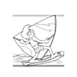 Dibujo para colorear Colorear Velero En El Mar Windsurfer