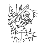 Dibujo para colorear Colorear Piolin Tomando El Sol En Verano
