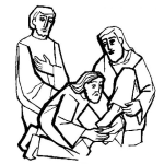 Dibujo para colorear Colorear A Jesus Lavando Los Pies A Sus Discipulos