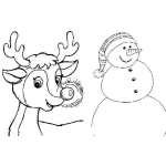 Dibujo para colorear Colorear A Rudolph Y A Snowman
