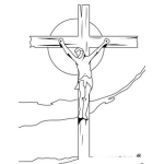 Dibujo para colorear Colorear A Cristo Clavoado En La Cruz