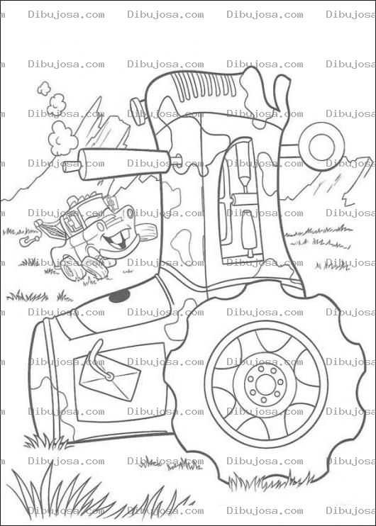 Dibujo para colorear Pintar tractor de cars