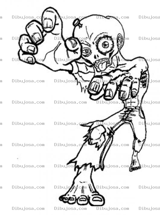 Dibujo para colorear Zombi Para Colorear Y Pintar