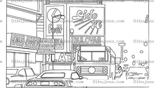 Dibujo para colorear Colorear Trafico En La Ciudad