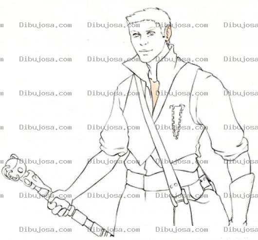 Dibujo para colorear Colorear Guerrero Con Espada