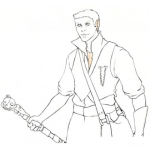 Dibujo para colorear Colorear Guerrero Con Espada