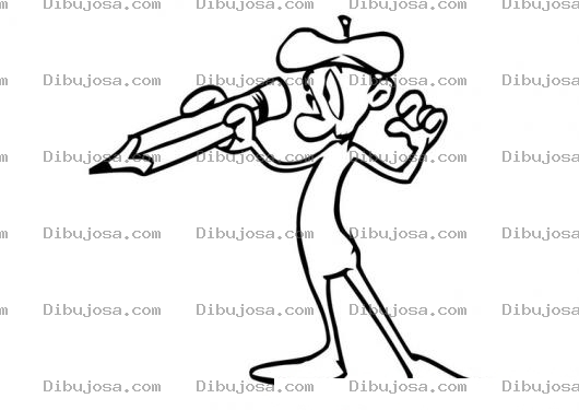 Dibujo para colorear Colorear Dibujante Con Lapiz