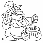Dibujo para colorear Colorear Bruja Fea Cocinando