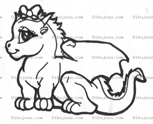 Dibujo para colorear Colorear Dragoncita Bebe