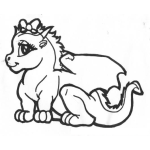 Dibujo para colorear Colorear Dragoncita Bebe