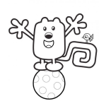 Dibujo para colorear Colorear A Wubzy Sobre Una Pelota
