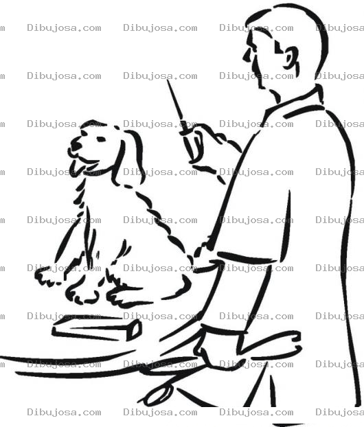 Dibujo para colorear Colorear Veterinario Vacunando A Un Perro