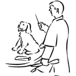 Dibujo para colorear Colorear Veterinario Vacunando A Un Perro
