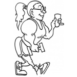 Dibujo para colorear Colorear Entrenadora Mujer Musculosa