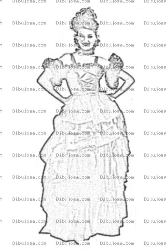 Dibujo para colorear Moulin Rouge Girl Coloring Page Chica Del Molino Rojo Para Pintar