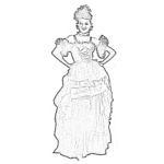 Dibujo para colorear Moulin Rouge Girl Coloring Page Chica Del Molino Rojo Para Pintar