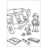 Dibujo para colorear Bob el Constructor y su gato