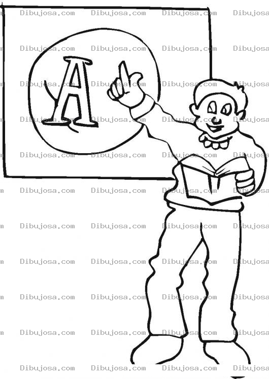 Dibujo para colorear Colorear Maestro Ensenadno Las Letras