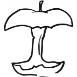 Dibujo para colorear Colorear Manzana Comida Solo El Tallito