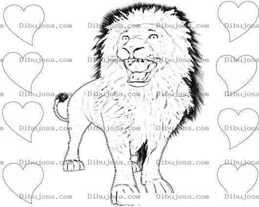 Dibujo para colorear Colorear Leon Enamorado