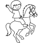 Dibujo para colorear Colorear Nino Cabalgando En Su Caballo