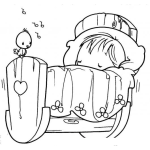 Dibujo para colorear Colorear Cuna Con Bebe Durmiendo De Precious Moments