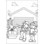 Dibujo para colorear Bob el Constructor tocando la trompeta