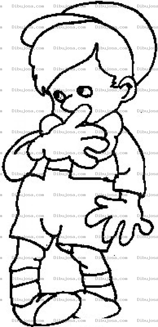 Dibujo para colorear Colorear Chiquillo Cupandose El Dedo Gordo