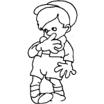 Dibujo para colorear Colorear Chiquillo Cupandose El Dedo Gordo