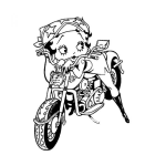 Dibujo para colorear Colorear Betty Boop En Una Motocicleta Shopper