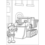 Dibujo para colorear Bob frente a su tractor