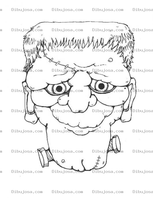 Dibujo para colorear Colorear Cara De Frankenstein Frankenstain