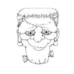 Dibujo para colorear Colorear Cara De Frankenstein Frankenstain