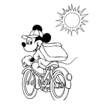 Dibujo para colorear Colorear Mikymaus En Bicicleta