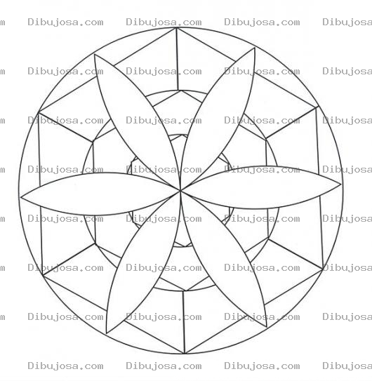 Dibujo para colorear Colorear Petalos De Flor En Mandala