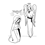 Dibujo para colorear Colorear A Maria Y El Angel