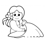 Dibujo para colorear Colorear Sirenita De Pelo Largo