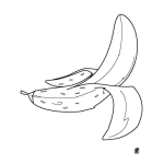 Dibujo para colorear Colorear Banano Pelado