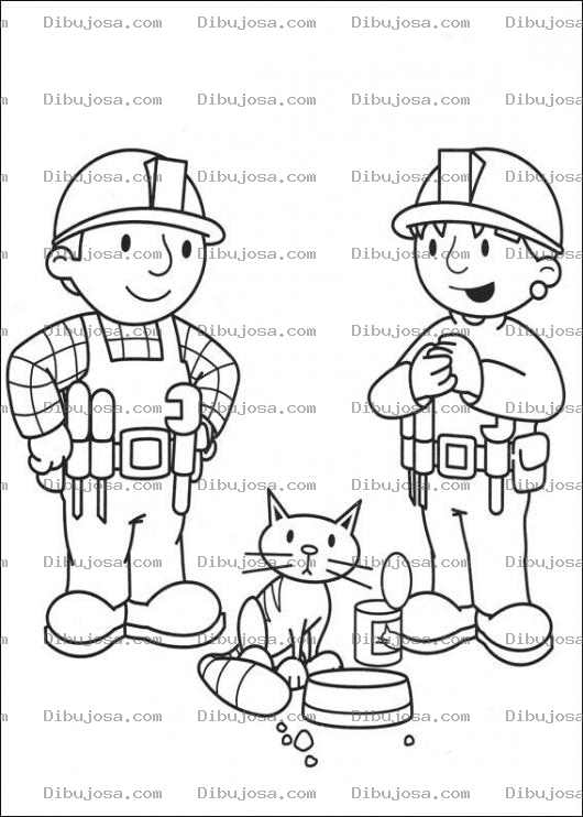 Dibujo para colorear Bob el constructor y el ingeniero