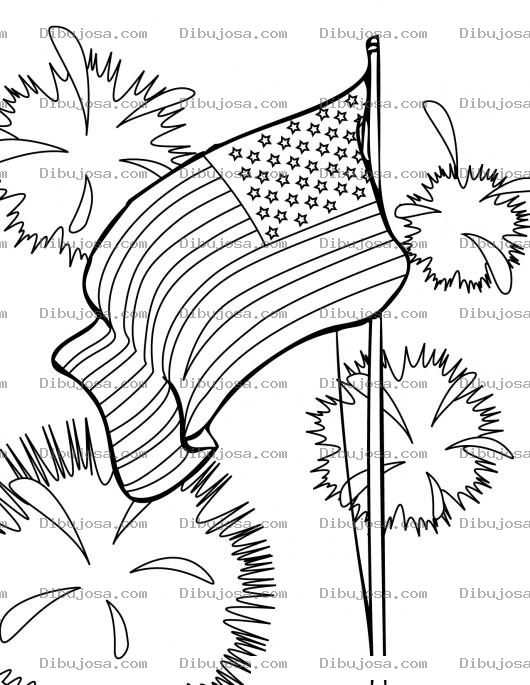 Dibujo para colorear Colorear 4 De Julio En Estados Unidos